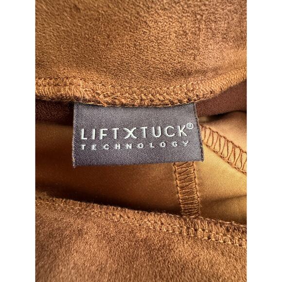 NYDJ Brown Cognac Faux Suede Legging Pants Size 2P - Picture 10 of 12